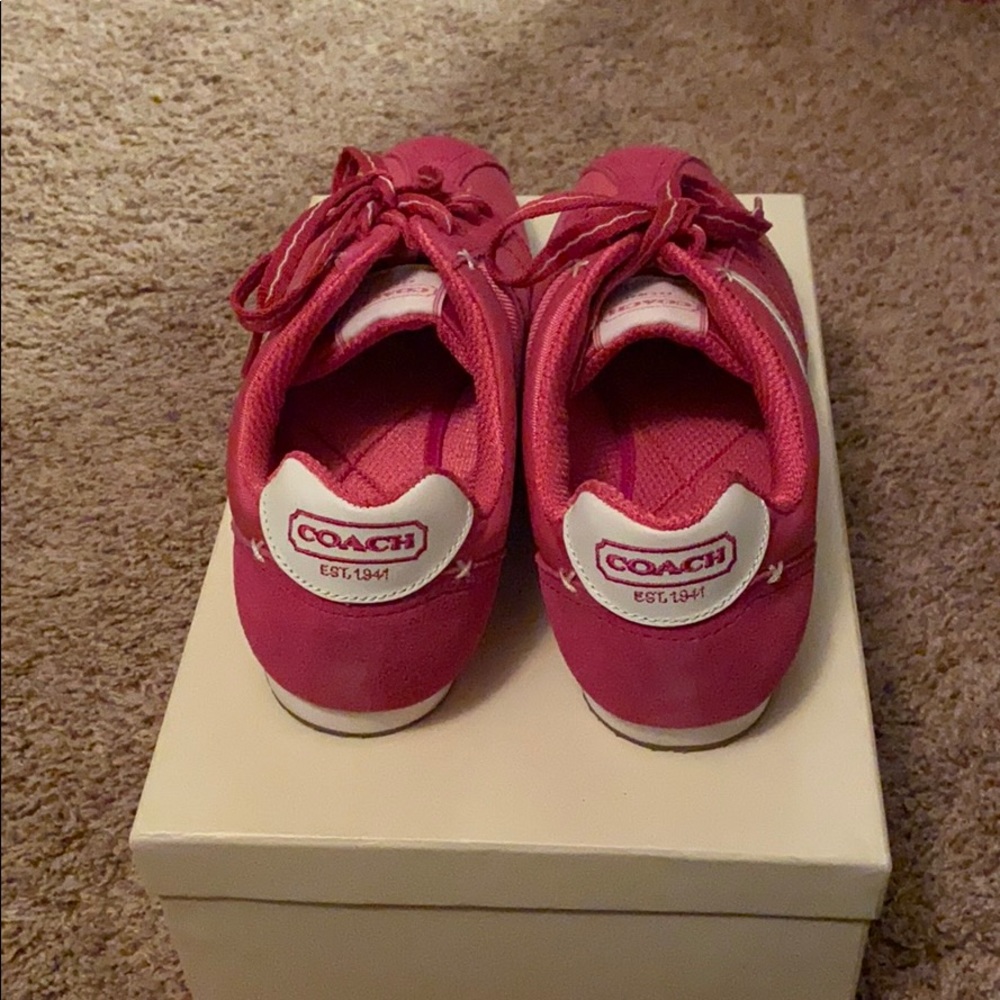 Size 8.5 PINK COACH SNEAKERS - Picture 3 of 7